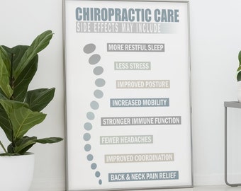 Chiropractic care side effects may include, chiropractic poster, chiropractic sign, chiropractor, chiropractic art, educational poster