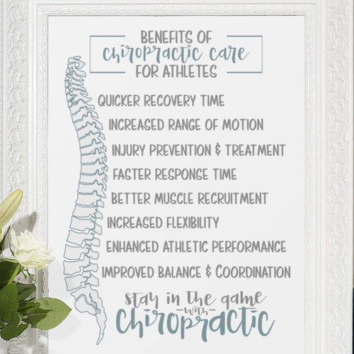Chiropractic Care for Athletes Poster Chiropractic Etsy