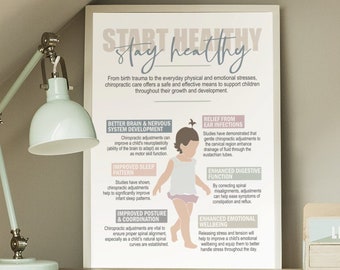 Start healthy stay healthy, chiropractic care and kids, pediatric chiropractor, chiropractic kids poster, chiropractic poster, chiropractic