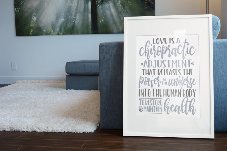 Love Is A Chiropractic Adjustment Chiropractic Poster Etsy