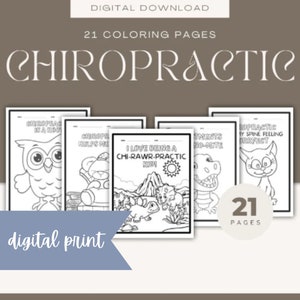 Digital Print! Chiropractic Coloring Pages, chiropractic, chiropractor, pediatric chiropractor, chiropractic activity pages, chiro coloring