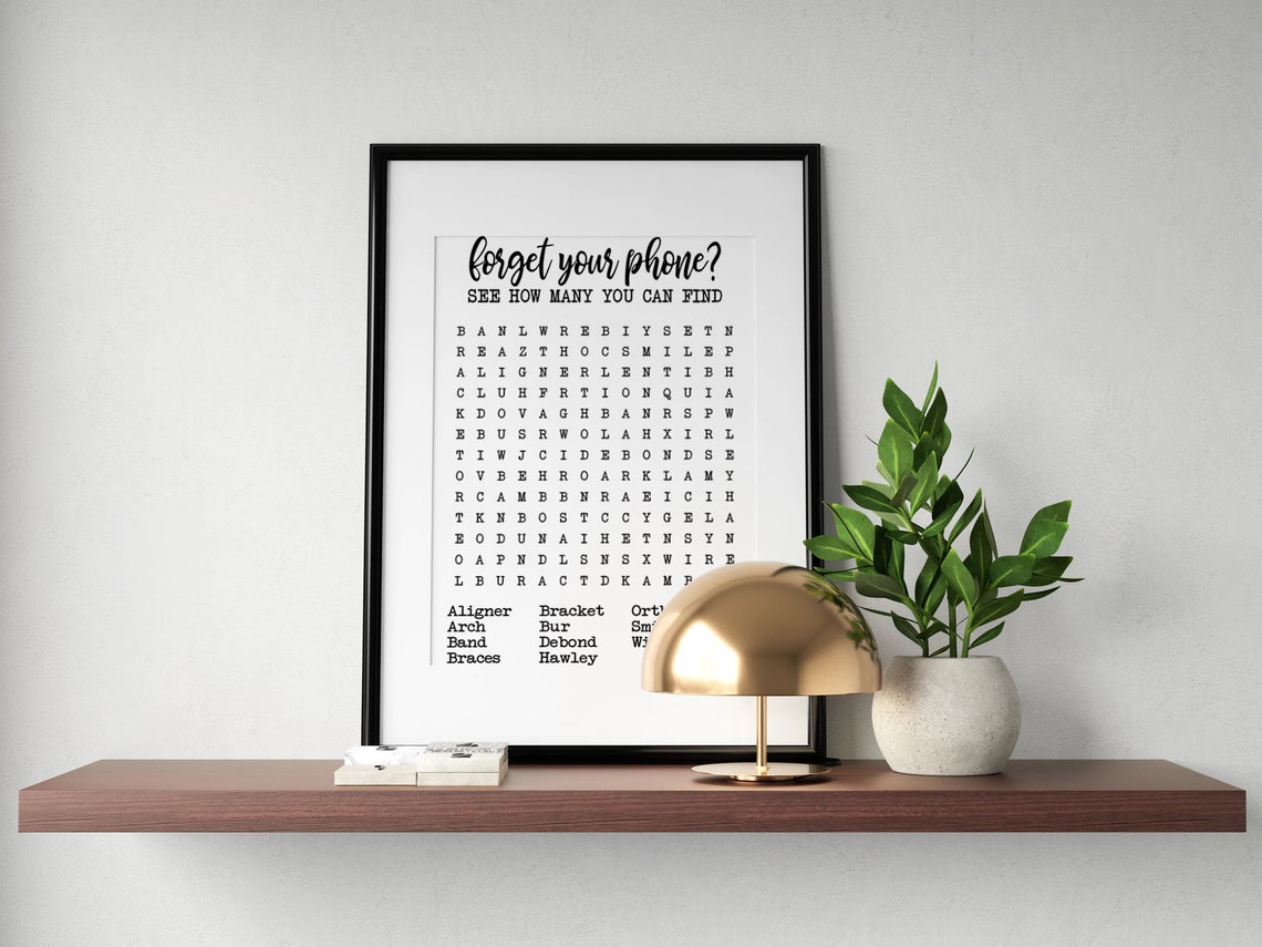 Orthodontist Word Find Poster Wall Art for Orthodontist Etsy