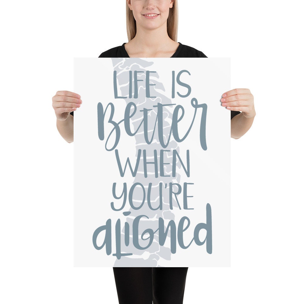 thumbnail interactive-video image 1 of Life Is Better When You're Aligned, Chiropractic Poster, Chiropractic Art, Spine, Chiropractic Office, Chiropractor, Chiropractic Gift 1 of 14