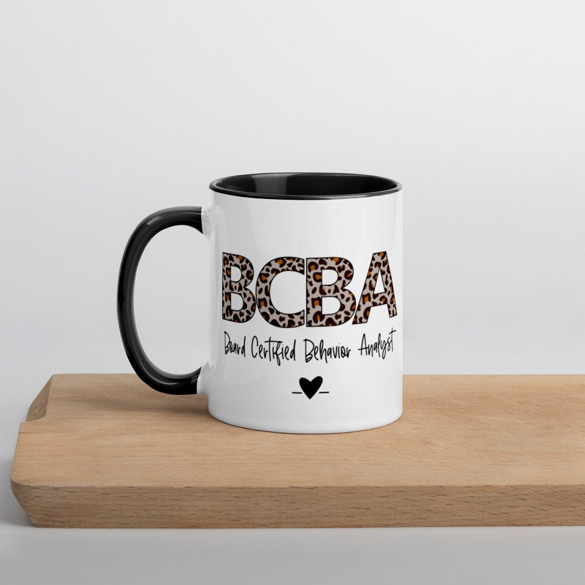 BCBA Mug Leopard Print Behavior Analyst Mug Bcba Gift Aba Etsy
