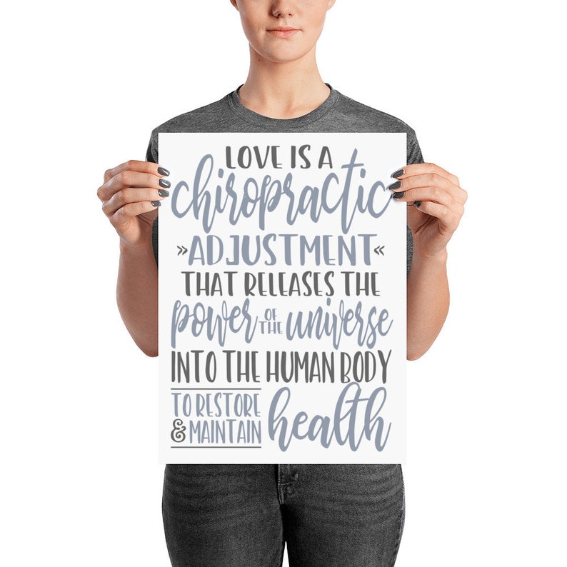 Love Is A Chiropractic Adjustment Chiropractic Poster Etsy