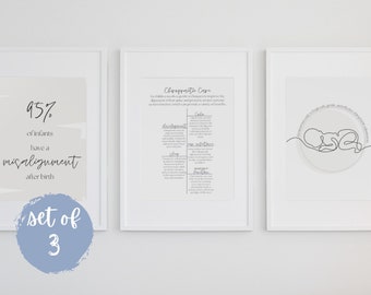 Set of 3 Pediatric Chiropractic Posters, unframed, Chiropractic wall art, chiropractic office decor, chiropractic poster, chiropractic