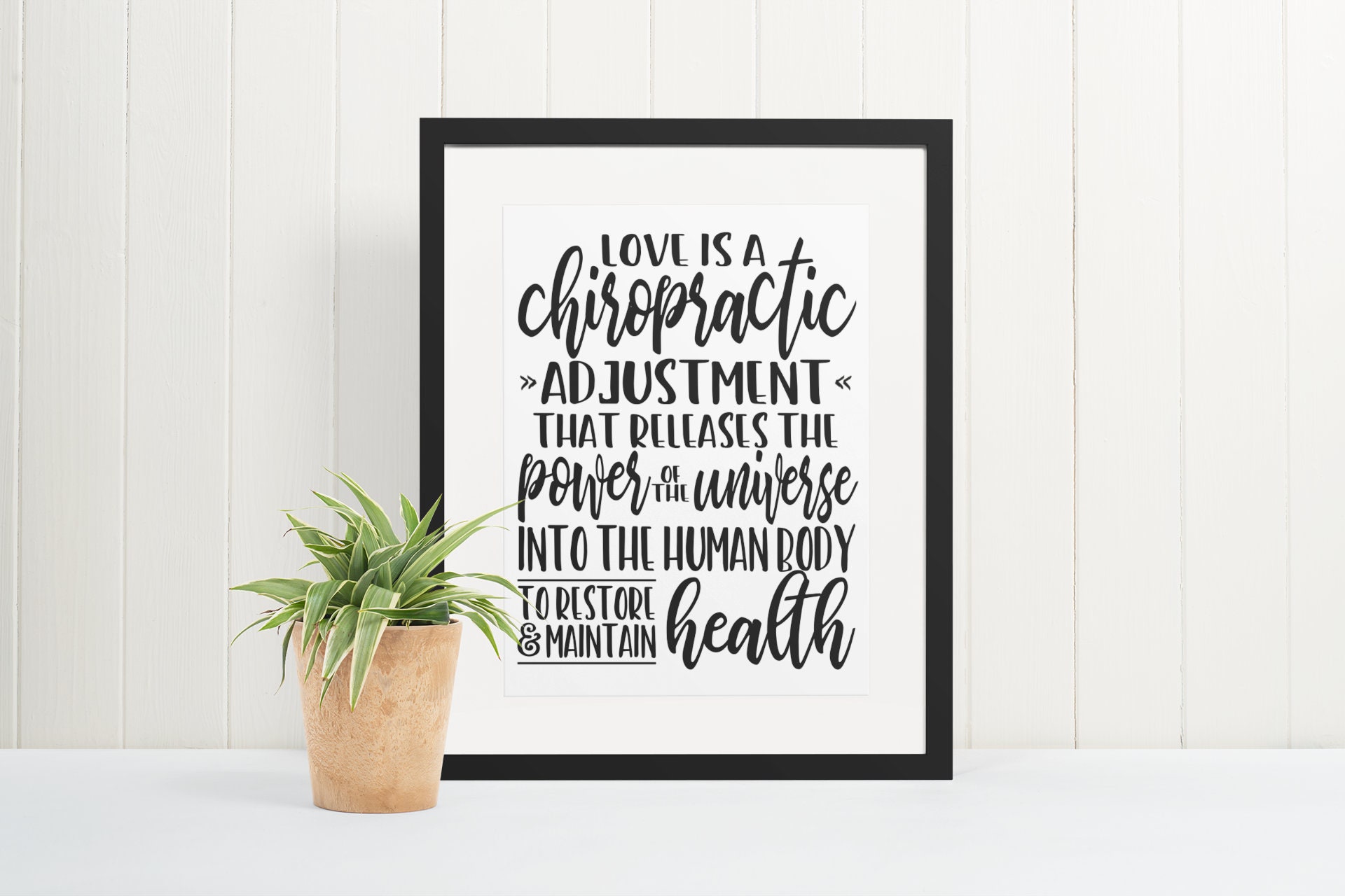 Love is a Chiropractic Adjustment Poster Chiropractic Quote Etsy