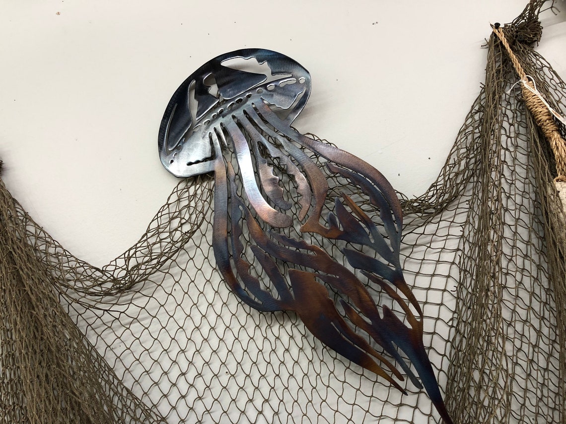 Jelly Fish Metal Art Metal Wall Art Wall Art Home Decor Etsy