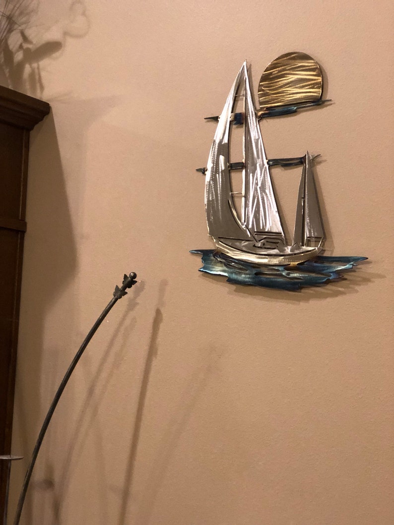 Sailboat Metal Art Metal Wall Art Sailboat Wall Art Home Etsy