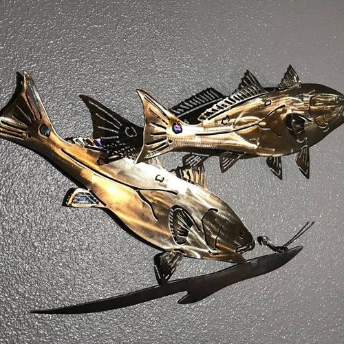 Red Drum Fish Metal Wall Art Metal Art Wall Art Home Decor Etsy