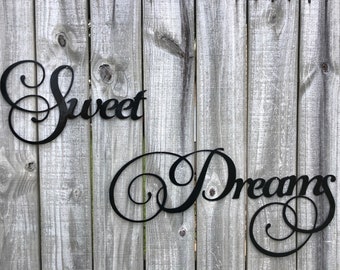Sweet Dreams Metal Wall Art, Home Decor (42"x9")