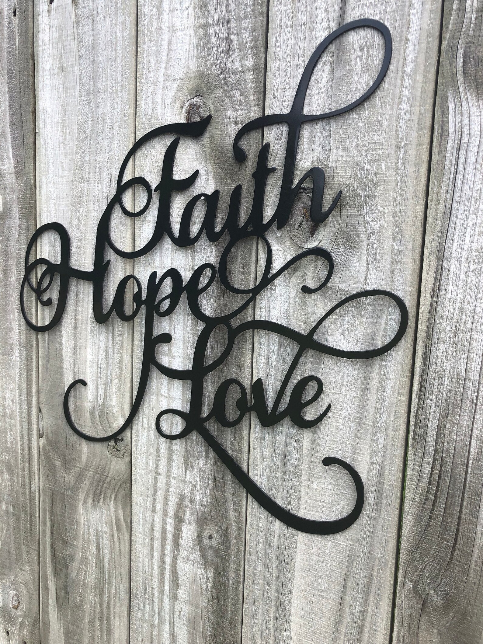 Faith Hope Love Word Art Metal Art Metal Wall Art Home - Etsy