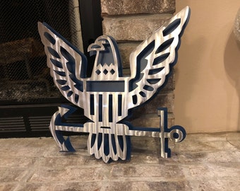 Vintage Brass US Navy Emblem Art - Etsy
