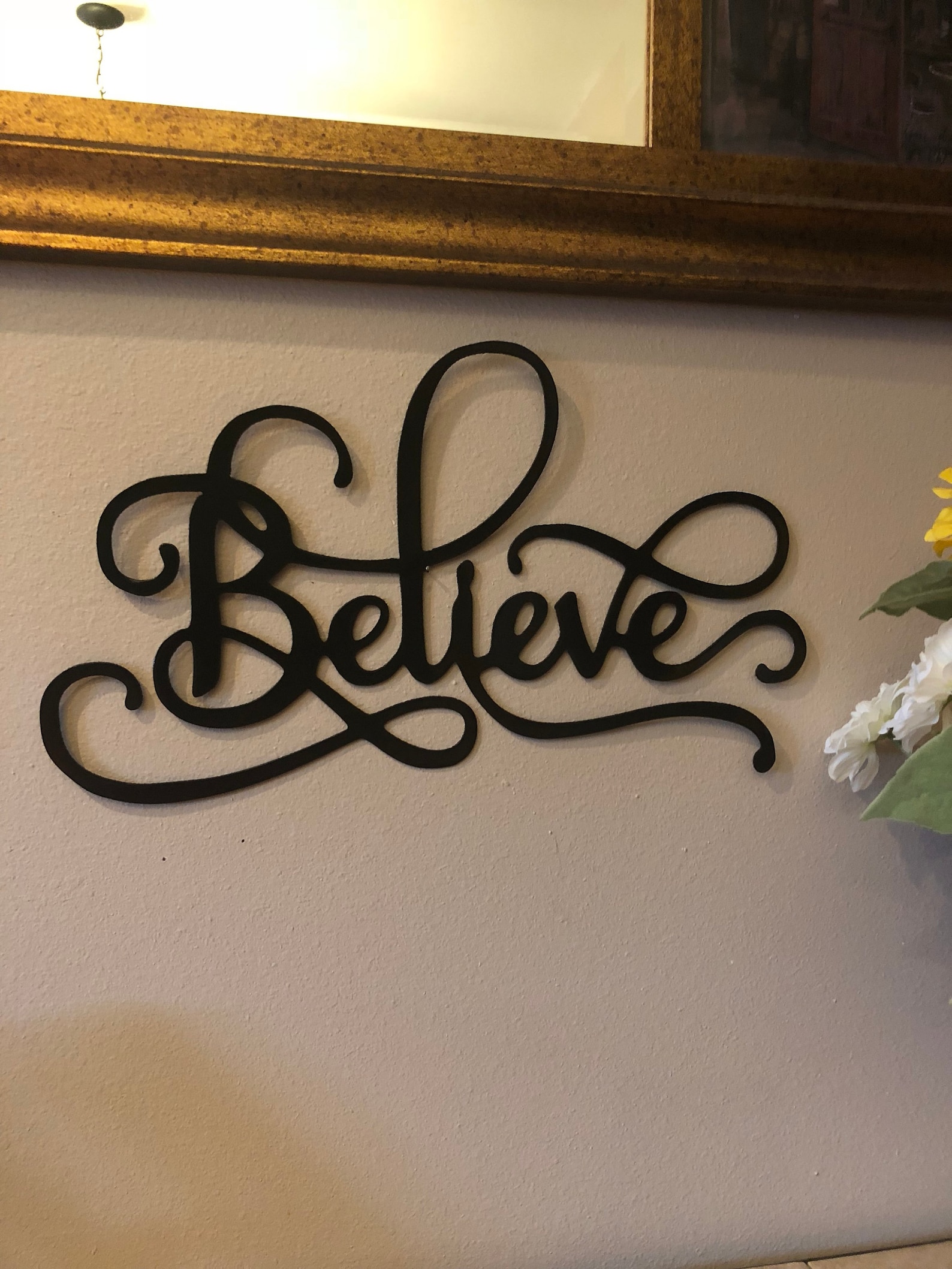 Believe Word Art Metal Art Metal Wall Art Home Decor Metal Etsy
