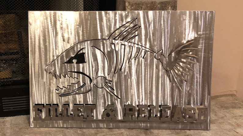 Fillet And Release Metal Art Wall Home Decor Fish