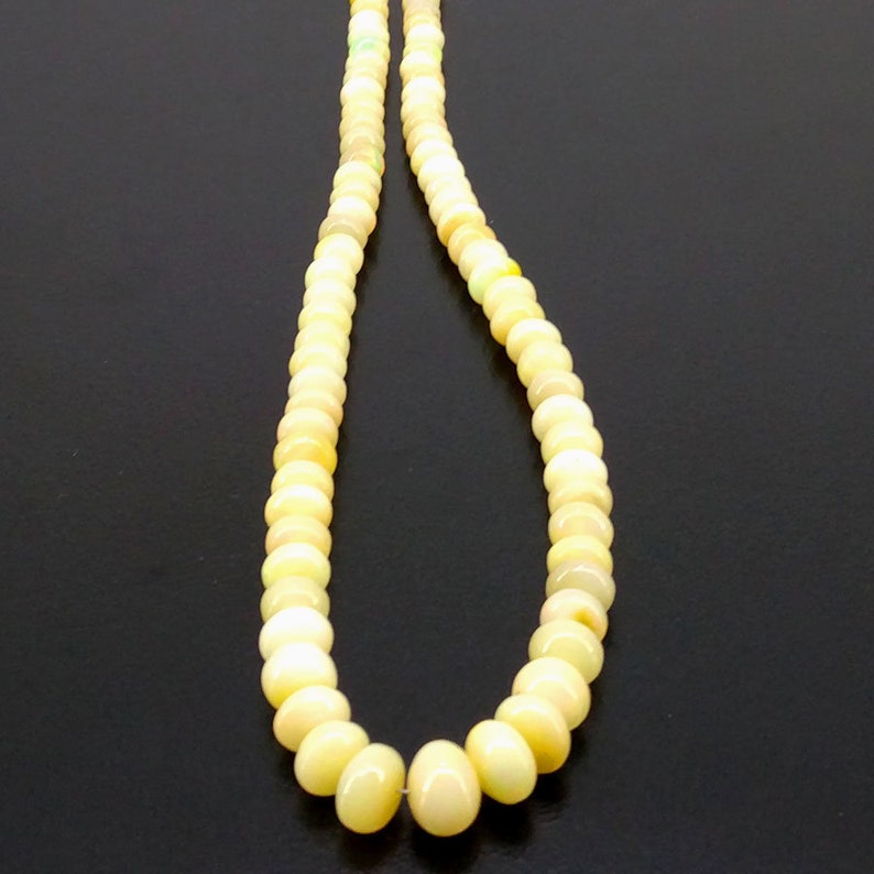 Full Hank of 5-9mm Ethiopian Welo Opal Smooth Rondelle Natural Gemstone Beads SKU#19727 CLOSEOUT SALE Total 1 Strands of 16 Inches