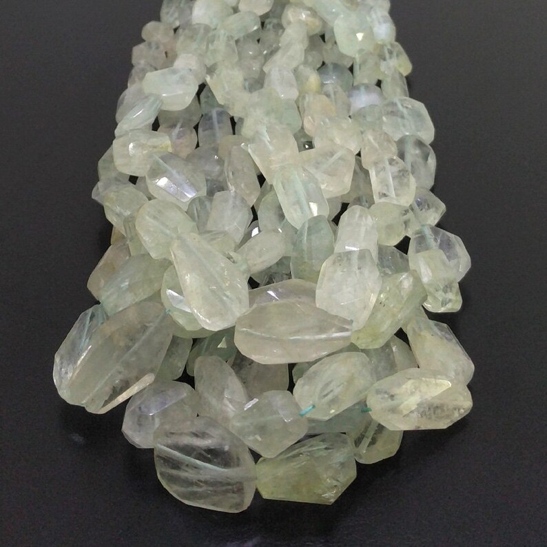 SKU#18715 CLOSEOUT SALE Full Hank of 12-21mm Aquamarine Faceted Nuggets Natural Gemstone Beads Total 7 Strands of 14 Inches