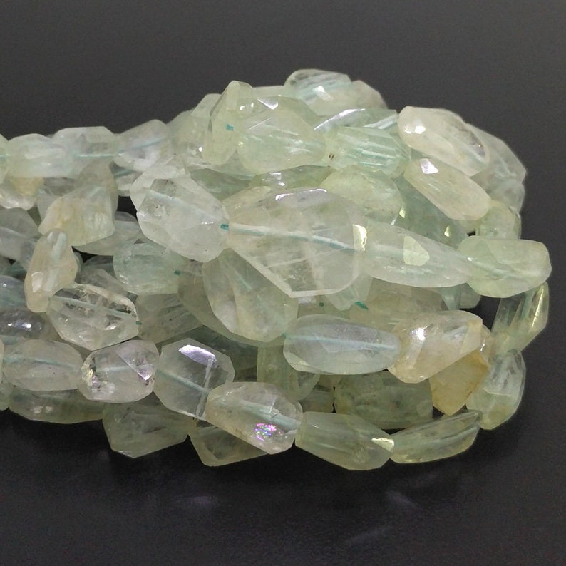 SKU#18715 CLOSEOUT SALE Full Hank of 12-21mm Aquamarine Faceted Nuggets Natural Gemstone Beads Total 7 Strands of 14 Inches