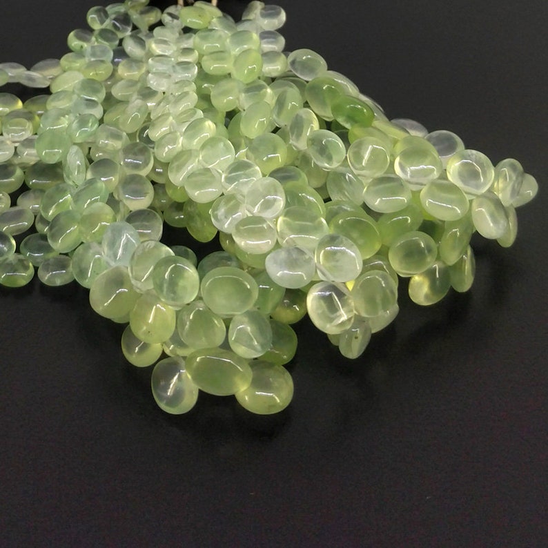 SKU#19182 Full Hank of 5-9mm Prehnite Smooth Heart Natural Gemstone Beads Total 6 Strands of 8 Inches CLOSEOUT SALE