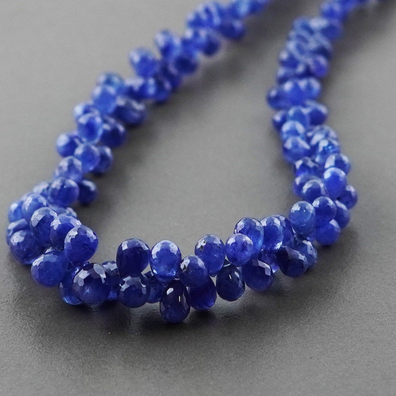 beautiful clean translucen Natural Blue Sapphire Briolette Drop Gemstone Beads beautiful clean translucen Natural Blue Sapphire Briolette Drop Gemstone Beads