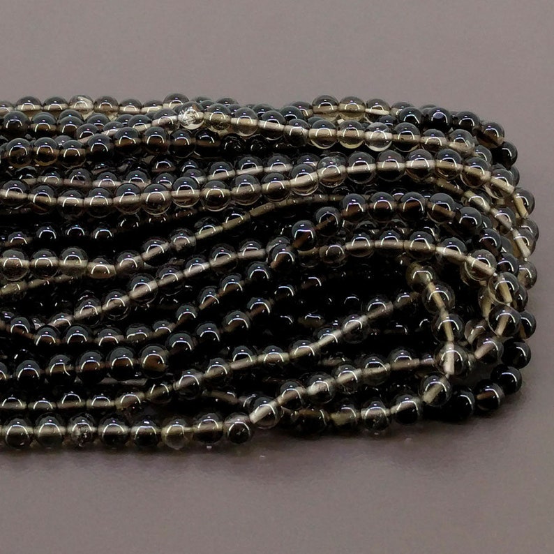 Total 19 Strands of 14 Inches SKU#20215 Full Hank of 7-12.5mm Smoky Quartz Smooth Round Natural Gemstone Beads CLOSEOUT SALE
