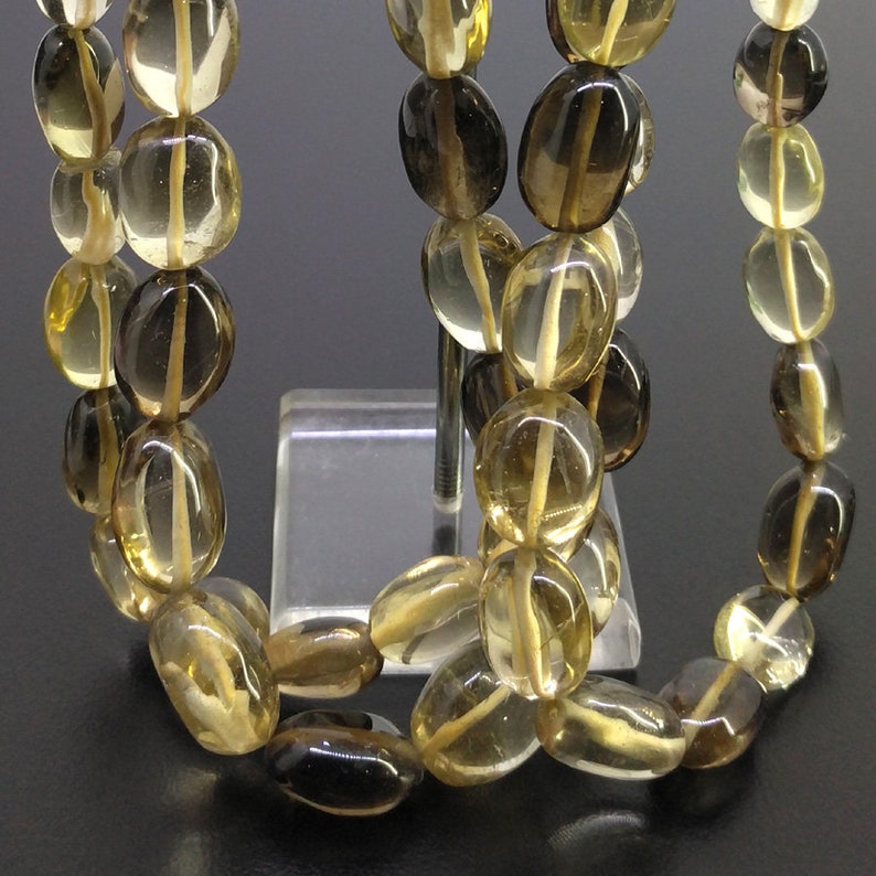 Full Lot of 13-16mm Bio-Lemon Quartz Smooth Oval Natural Briolette Beads Total 3 Strands of 14 Inches CLOSEOUT SALE SKU#18574