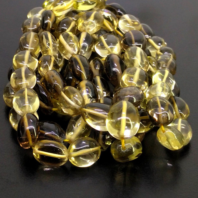 Full Lot of 13-16mm Bio-Lemon Quartz Smooth Oval Natural Briolette Beads Total 3 Strands of 14 Inches CLOSEOUT SALE SKU#18574