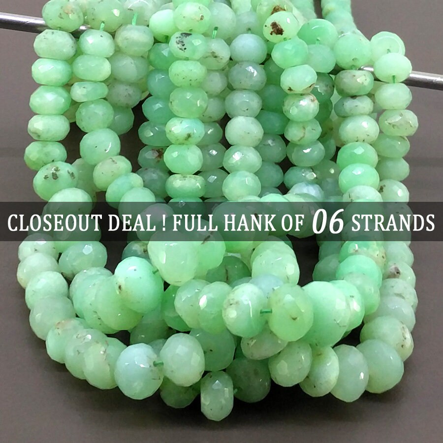 SKU#155365 Total 16 Strands of 13 Inches In The Lot 5-7mm Natural Chrysoprase Gemstone Beads Chrysoprase Faceted Rondelle Shape Beads SKU#155365 Total 16 Strands of 13 Inches In The Lot 5-7mm Natural Chrysoprase Gemstone Beads Chrysoprase Faceted Rondelle Shape Beads