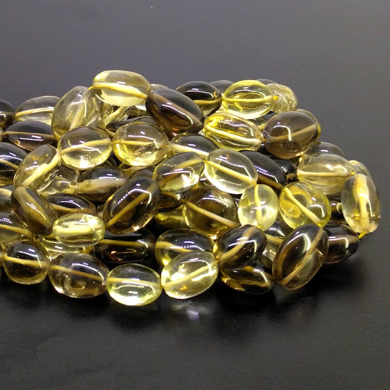 Full Lot of 13-16mm Bio-Lemon Quartz Smooth Oval Natural Briolette Beads Total 3 Strands of 14 Inches CLOSEOUT SALE SKU#18574