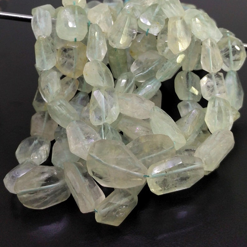 SKU#18715 CLOSEOUT SALE Full Hank of 12-21mm Aquamarine Faceted Nuggets Natural Gemstone Beads Total 7 Strands of 14 Inches