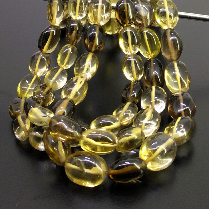 Full Lot of 13-16mm Bio-Lemon Quartz Smooth Oval Natural Briolette Beads Total 3 Strands of 14 Inches CLOSEOUT SALE SKU#18574