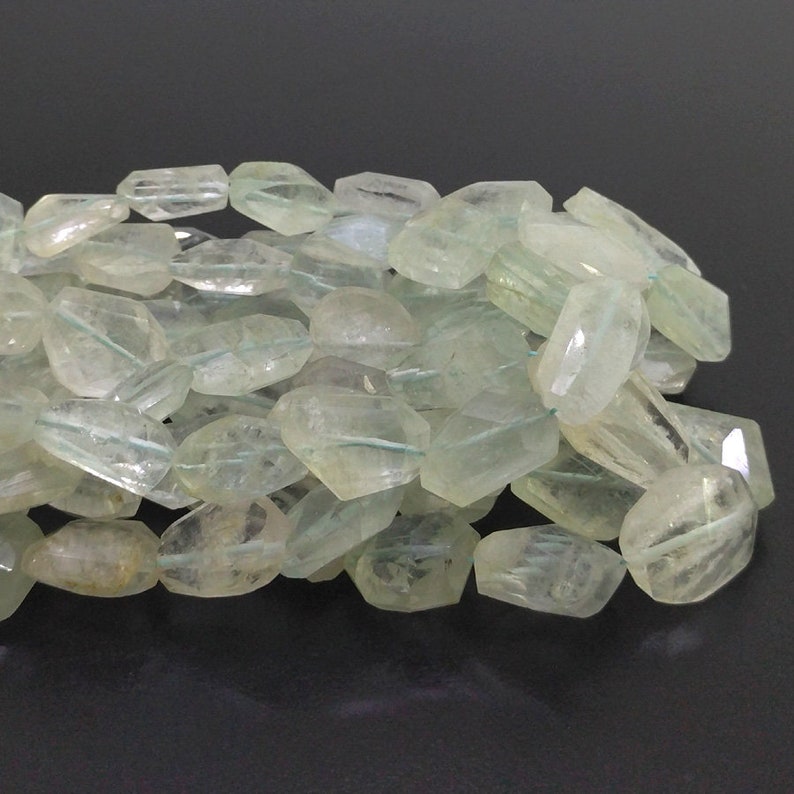 SKU#18715 CLOSEOUT SALE Full Hank of 12-21mm Aquamarine Faceted Nuggets Natural Gemstone Beads Total 7 Strands of 14 Inches
