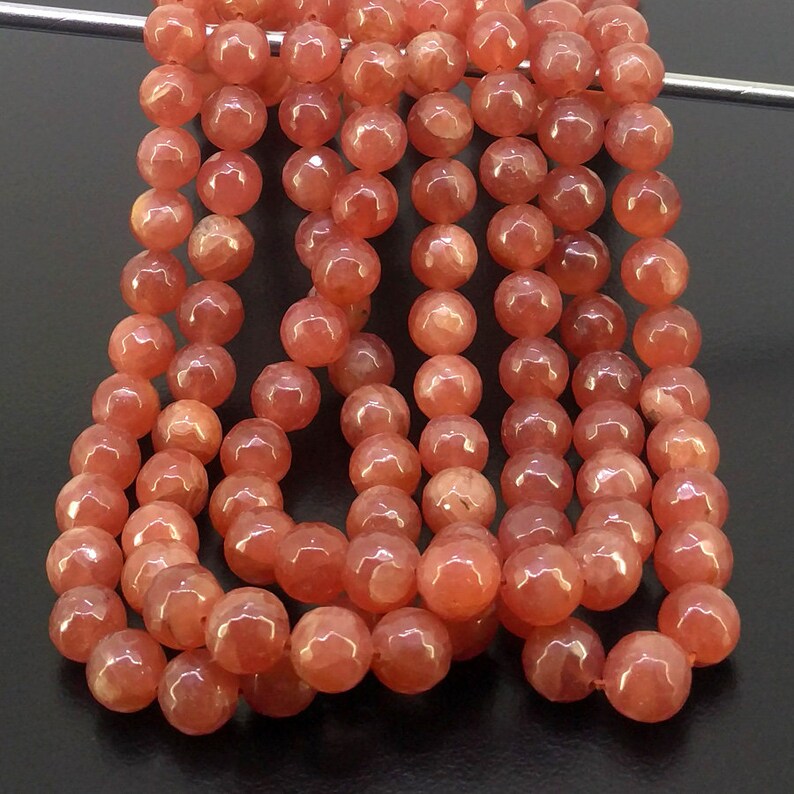 Rhodochrosite Faceted Round Shape Beads Natural Rhodochrosite - Etsy
