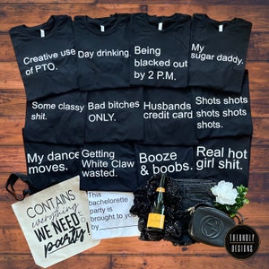 Bachelorette Party Shirts | Cards Against Humanity Themed Bachelorette Group Shirts | Custom Bach Tees | Bad Decisions | Funny Bach Tank image 1