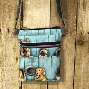 Dog walking bag purse poo bag crossbody purse