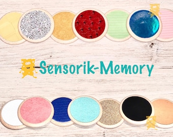 Memoria sensoriale fatta a mano / Legno naturale / Montessori / 3 varianti erhältlich / Baby / inkl. Beutelchen