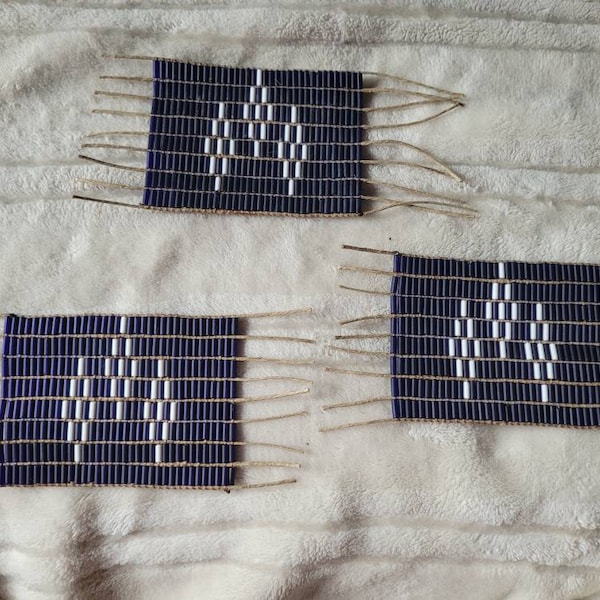 Single panel of Three Sisters Wampum corn beans squash