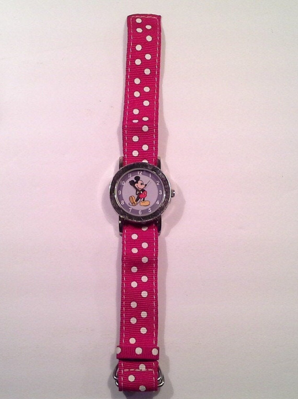 Disney Time Works Mickey Mouse Watch with Cloth White Dot Etsy