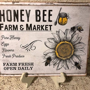 Honey Bee Farm & Market, Sunflower, Plaque / Sign