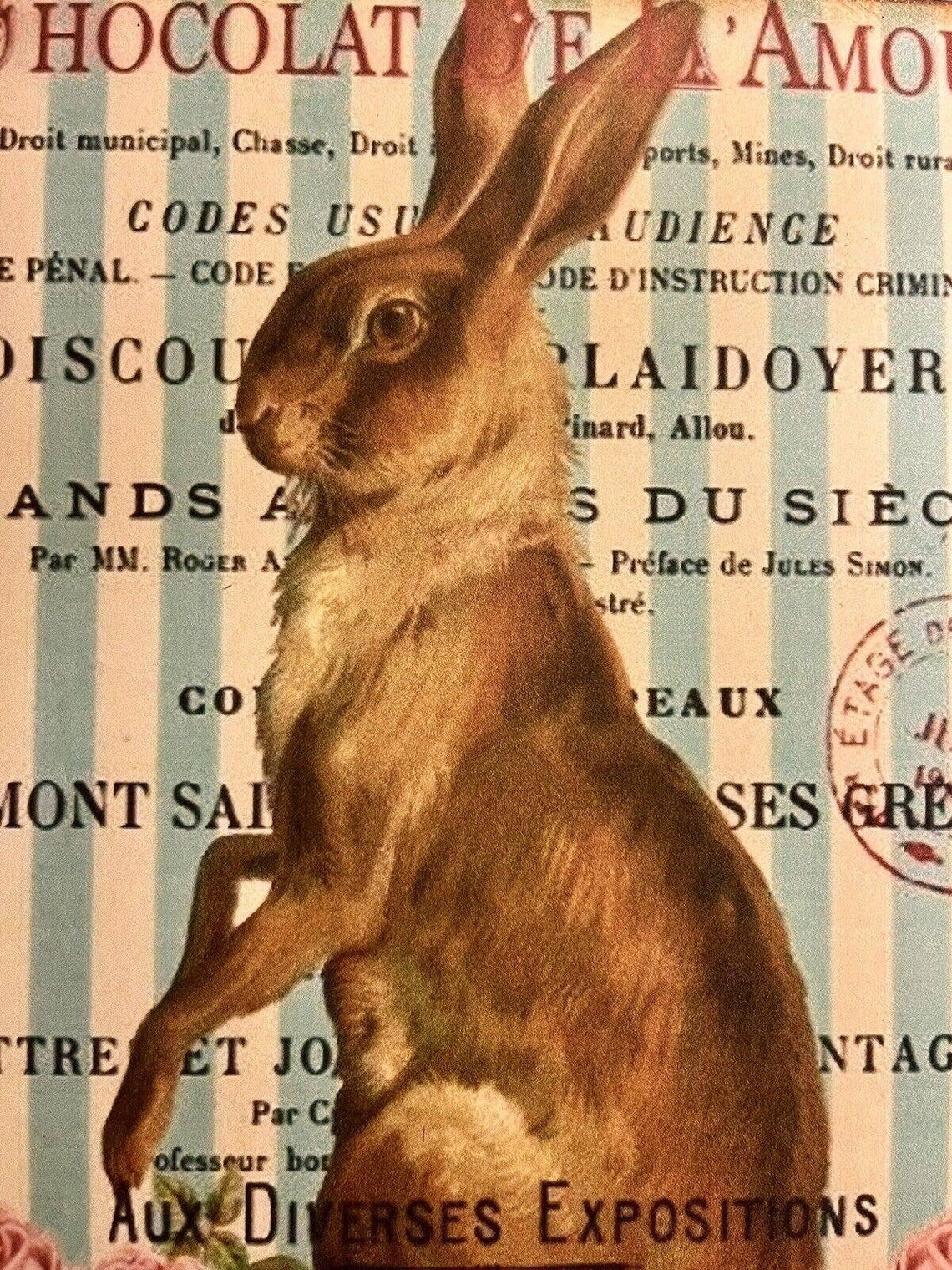 Vintage Victorian, French Country Easter Bunny Rabbit, HANDCRAFTED ...