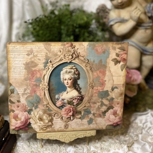 French Court Ladies #5, Romantic Roses, Handcrafted Plaque / Sign