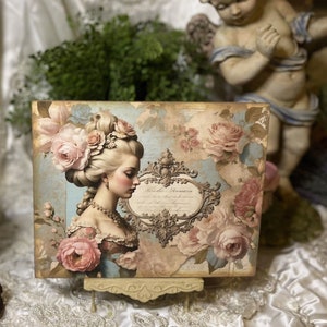 French Court Ladies #1, Romantic Roses, Handcrafted Plaque / Sign