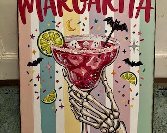 Summerween, Margarita, Spooky Summer, Handcrafted Plaque / Sign