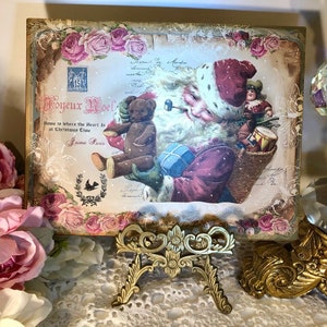 Christmas Santa, Vintage Victorian Style,    Handcrafted Plaque / Sign