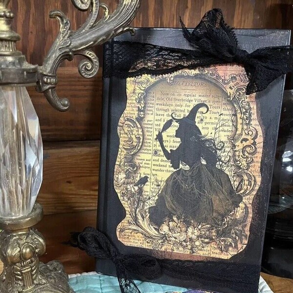 Altered Book, Witch Silhouettes, Romantic Dark Academia Decor