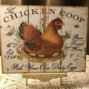Chicken Coop Laying Hen Handcrafted Plaque / Sign