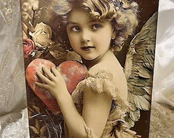 Valentine Angel Cherub Romantic Handcrafted Plaque Sign #3