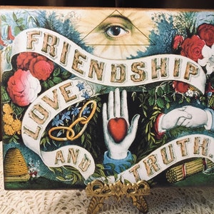 Friendship, Love and Truth, Mystical, All Seeing Eye, Handcrafted Plaque / Sign