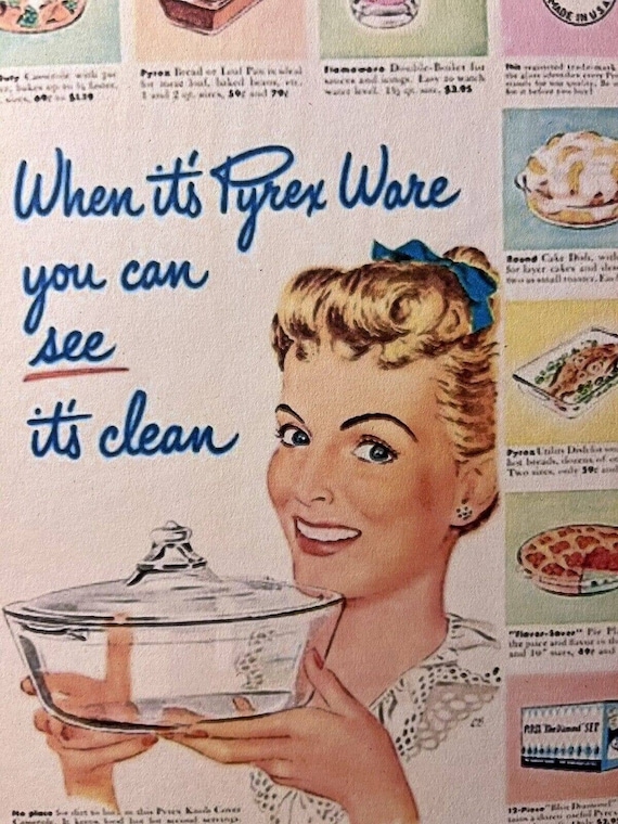 Pyrex, Retro Advertisement, Kitschy Handcrafted Plaque / Sign #1
