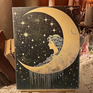 Moon Woman GODDESS Handcrafted Plaque / Sign # 6